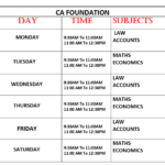 Time Table for CA Foundation