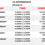 TIME TABLE for CA INTERMEDIATE