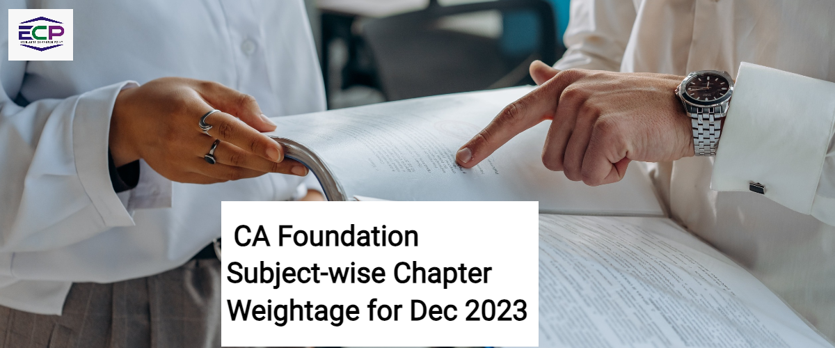 CA Foundation Subject-wise Chapter Weightage for Dec 2023