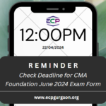 Deadline for CMA Foundation June 2024 Exam Form is 23 April